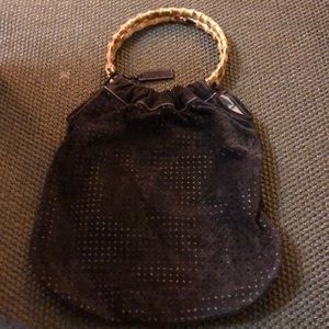 Brown Suede Miu Miu Bamboo Bag